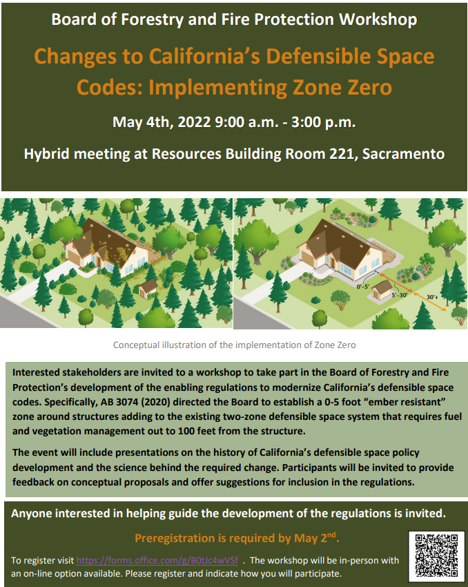 Changes to Defensible Space Codes Implementing Zone Zero California