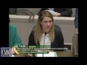 CSAC’s Faith Conley testifies before the Assembly — January 12, 2016