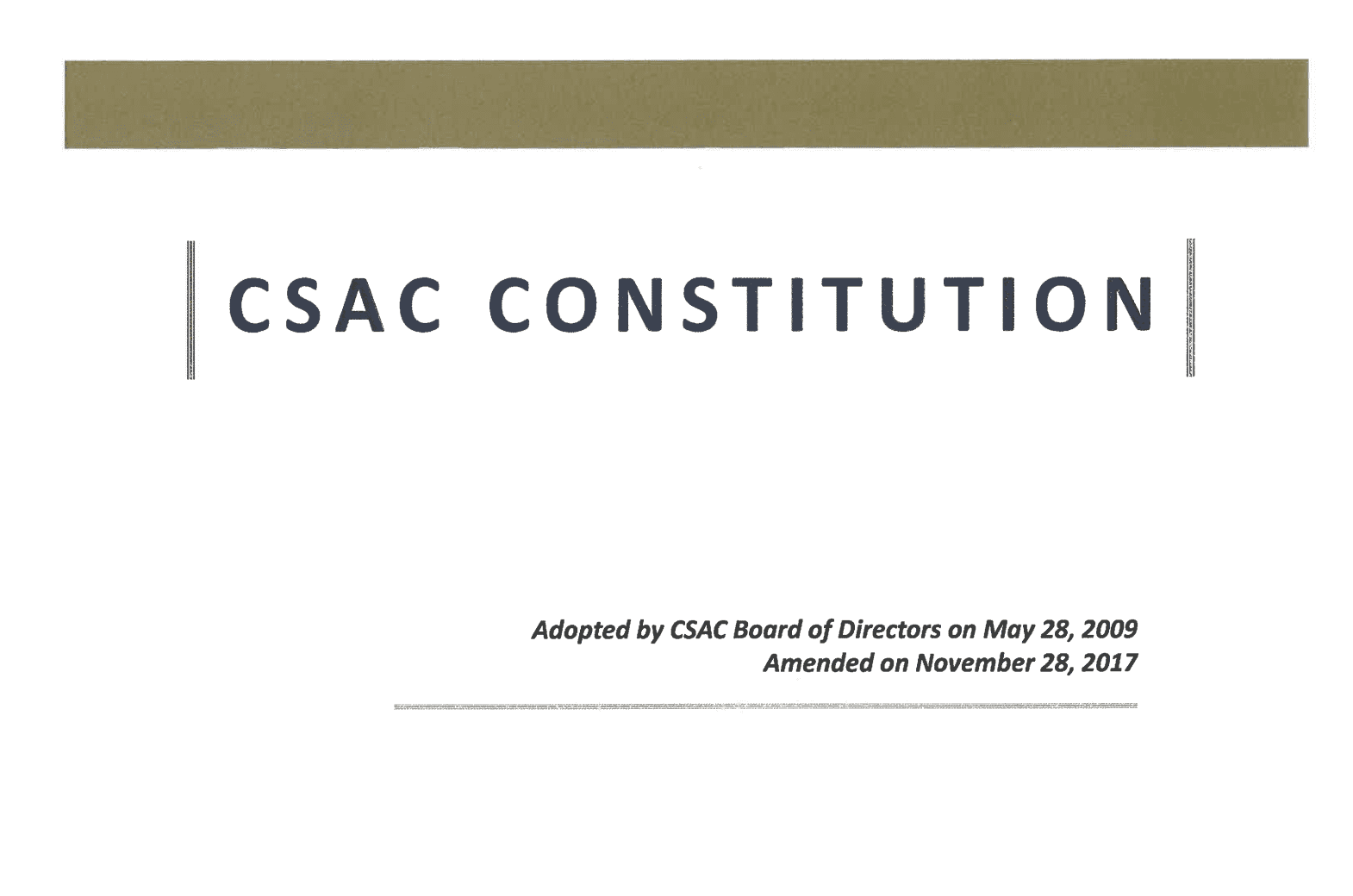 Cover of CSAC Constitution
