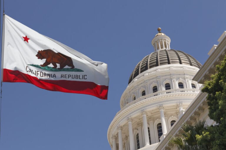 The top of the California State Capitol building