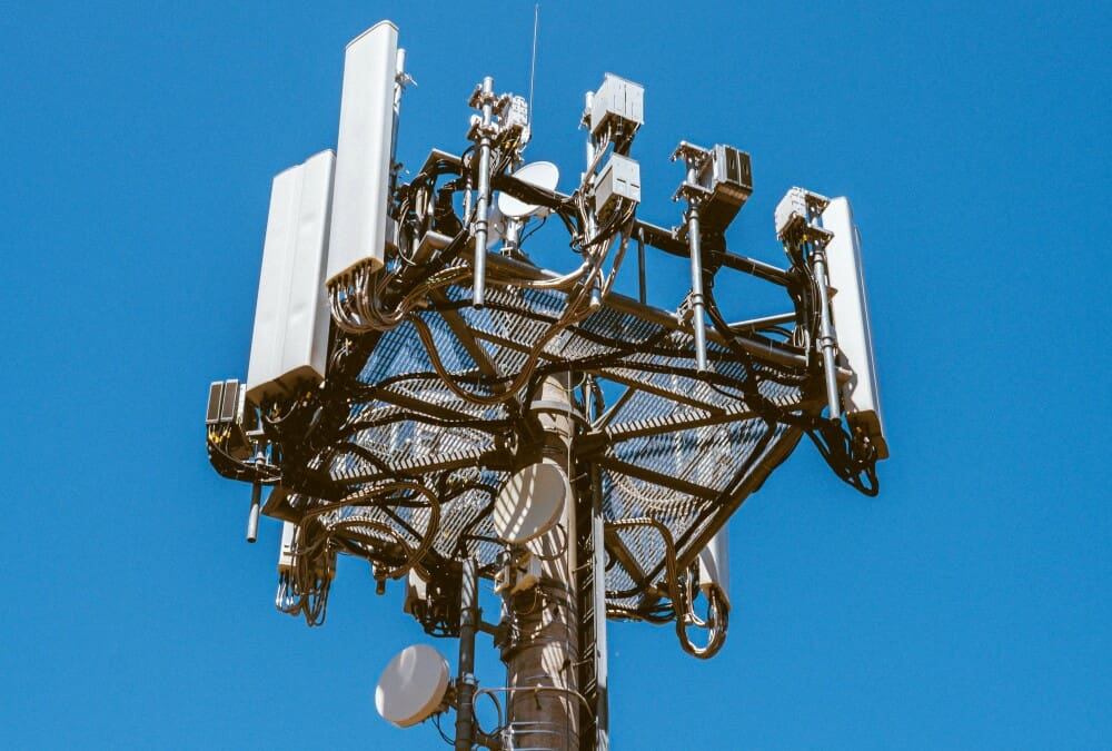 Cell towerwith the sky in the background