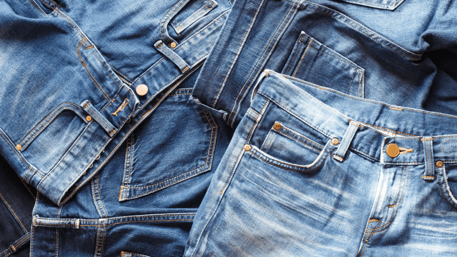 pile of denim jeans