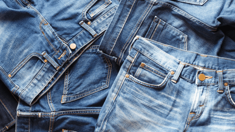 pile of denim jeans
