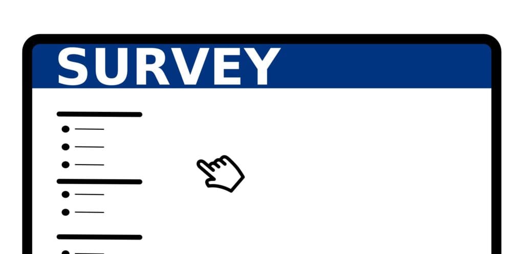 Graphic of an online Survey on a computer