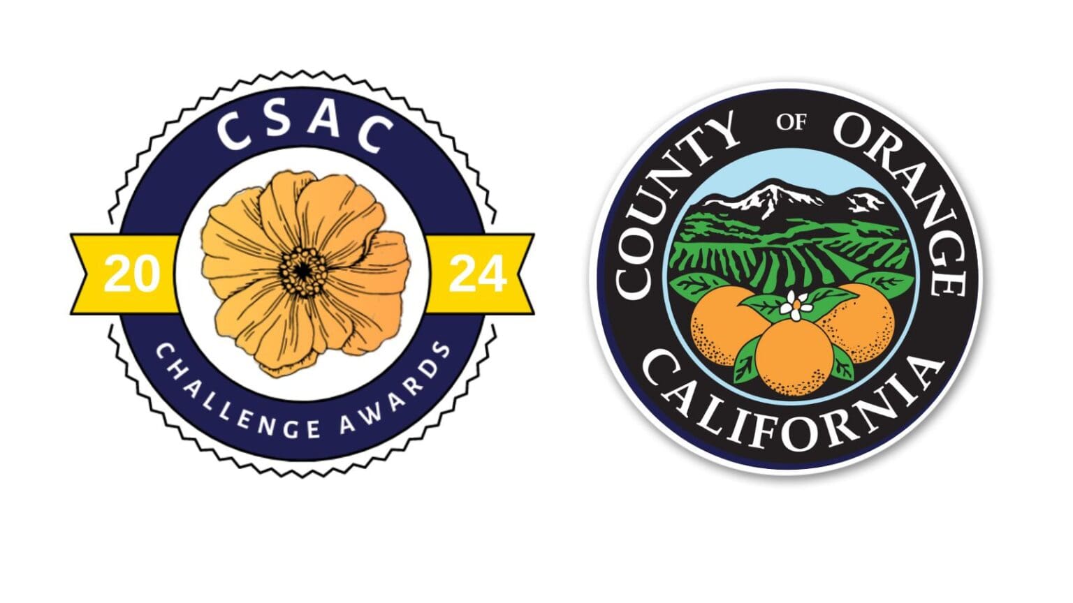CSAC Challenge Award Logo next to County of Orange Seal