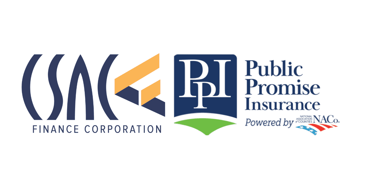 CSAC Finance Corp logo and NACo Public Promise Insurance logo.